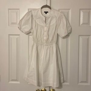 New J Crew Puff-sleeve cotton poplin shirt dress